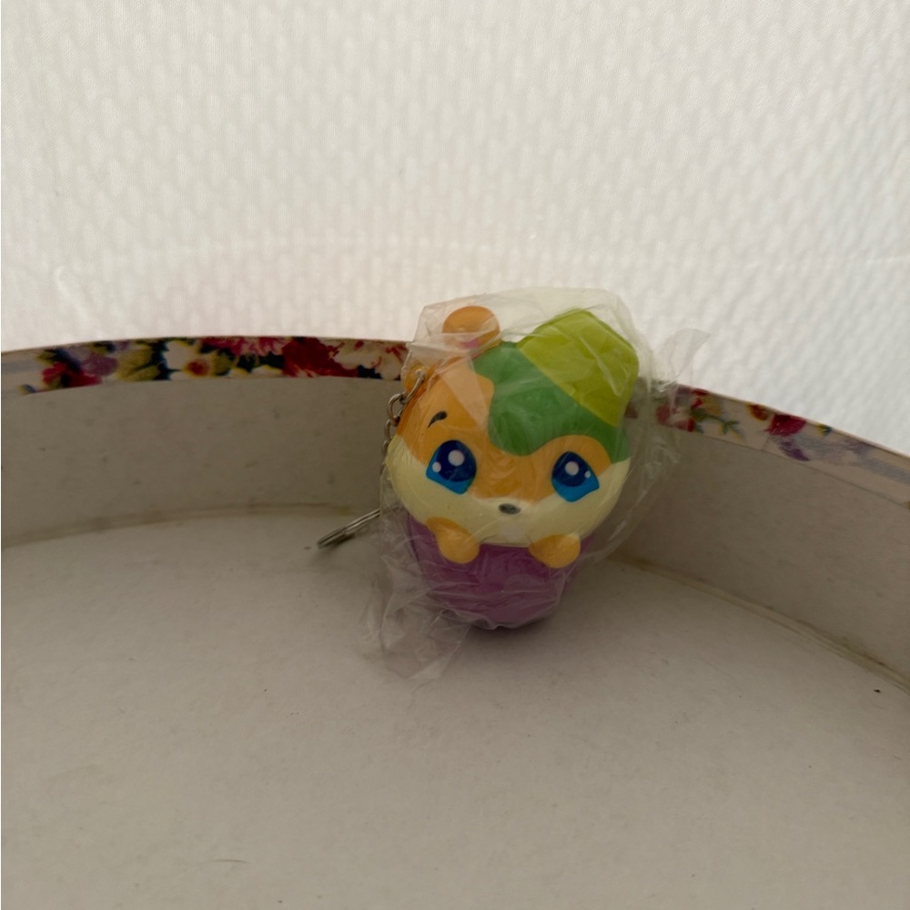 Cute Animal Keychain with Green and Purple